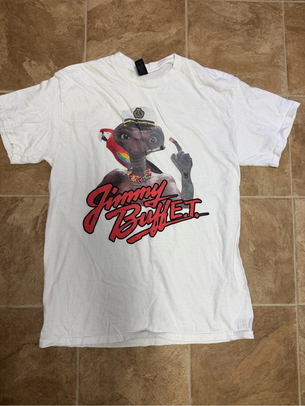 Jimmy Buffet White Graphic T-Shirt ET Design